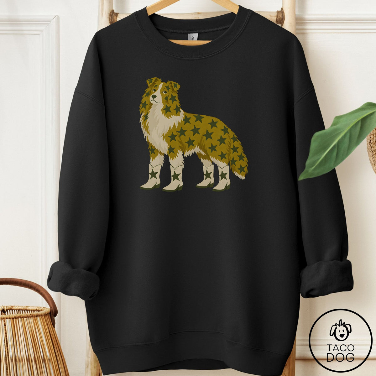 Shetland Sheepdog My Stars Sweatshirt Black Taco-Dog