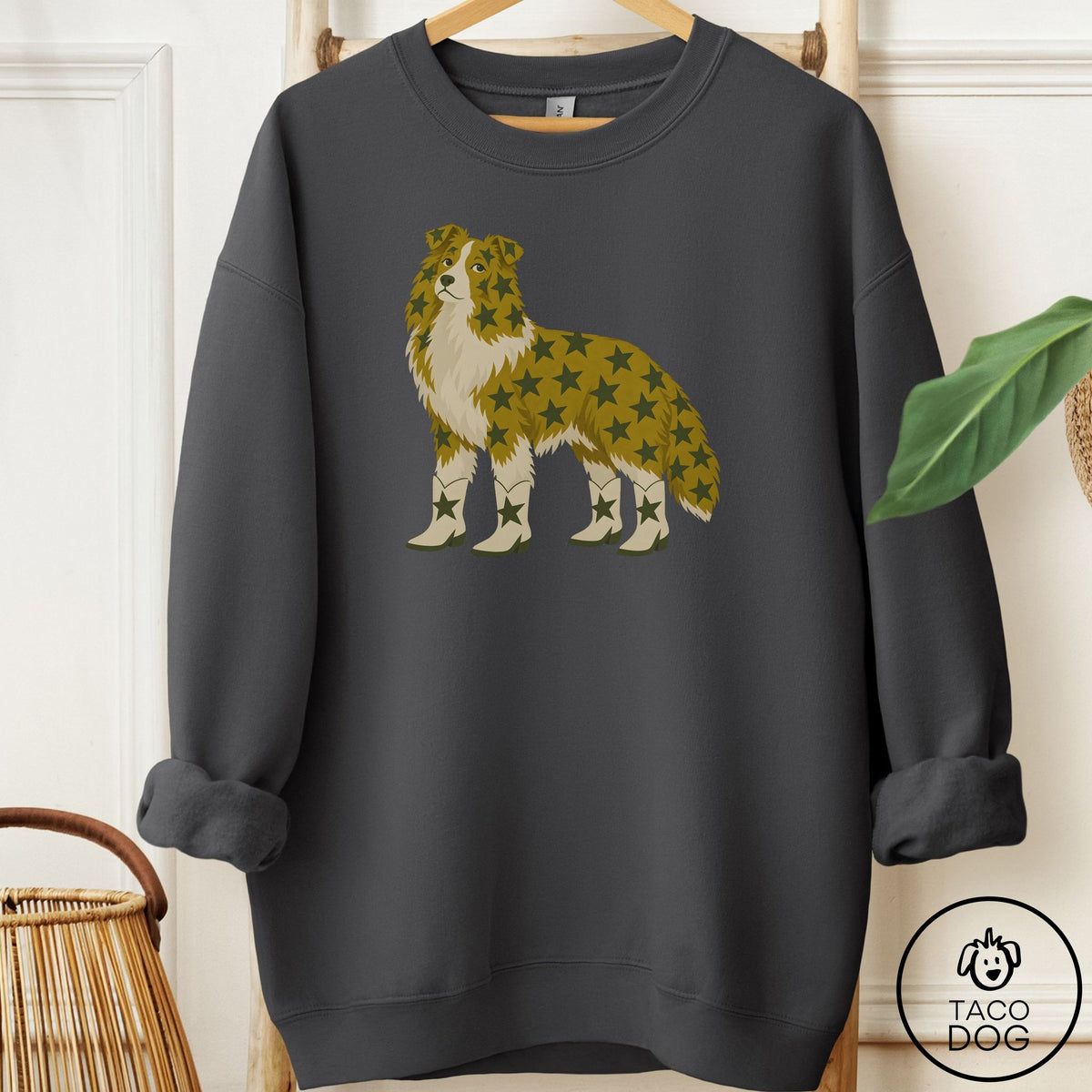 Shetland Sheepdog My Stars Sweatshirt Charcoal Taco-Dog