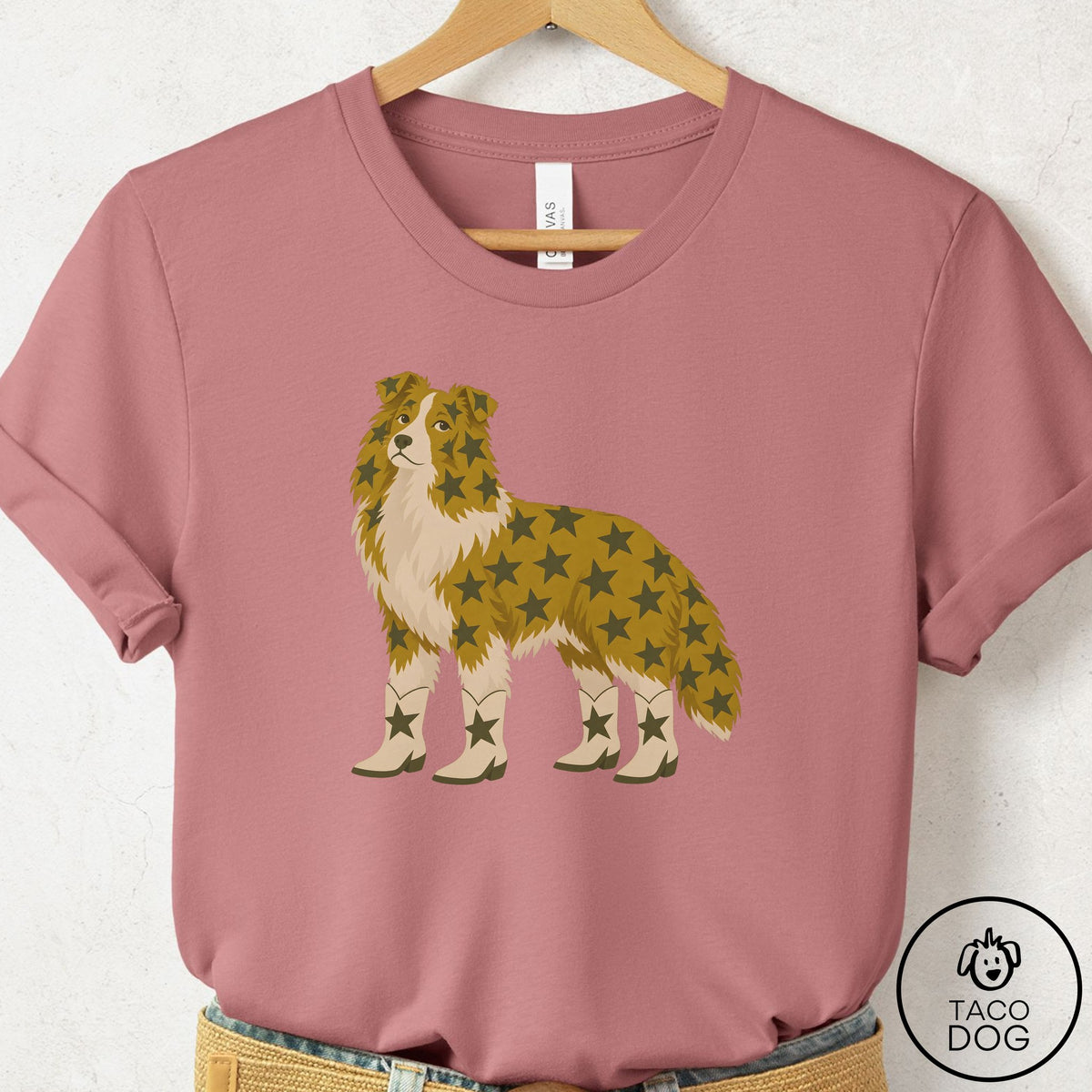 Shetland Sheepdog My Stars T-Shirt Mauve Taco-Dog