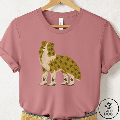 Shetland Sheepdog My Stars T-Shirt Mauve Taco-Dog