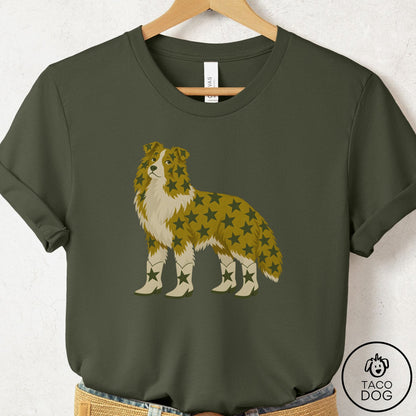 Shetland Sheepdog My Stars T-Shirt Military Green Taco-Dog
