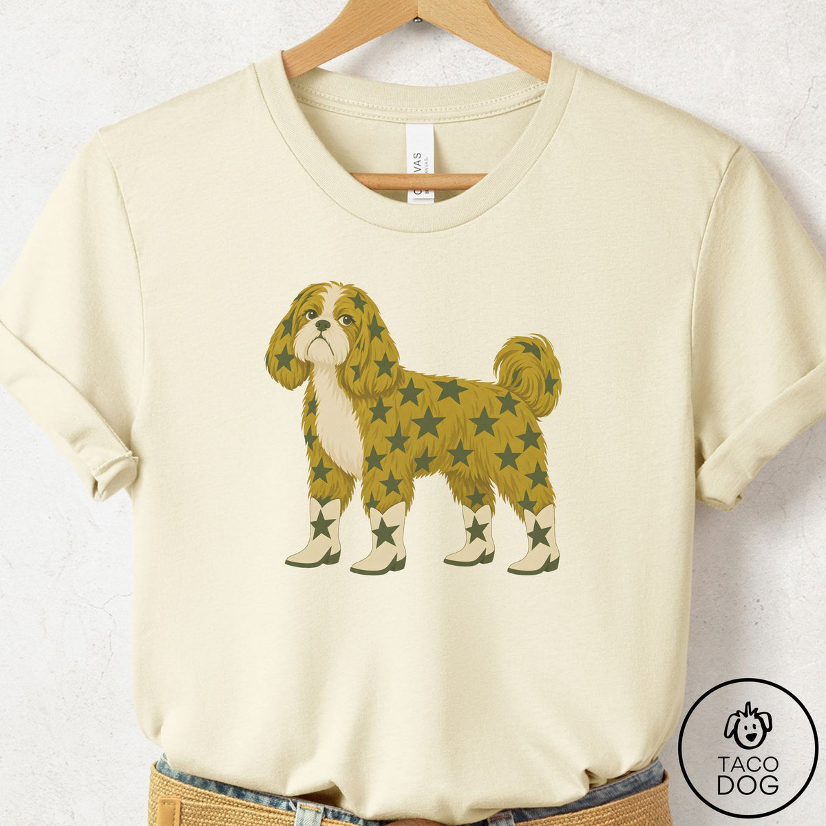 Shih Tzu My Stars T-Shirt Natural Taco-Dog