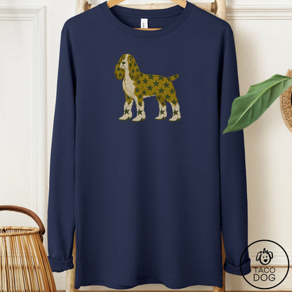 Springer Spaniel My Stars Long Sleeve Tee Navy Taco-Dog