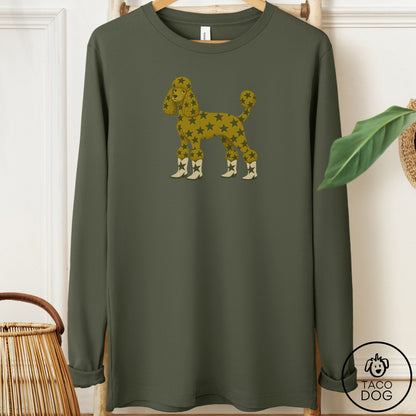 Poodle My Stars Long Sleeve Tee Military Green Taco-Dog