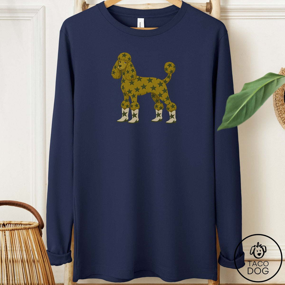 Poodle My Stars Long Sleeve Tee Navy Taco-Dog