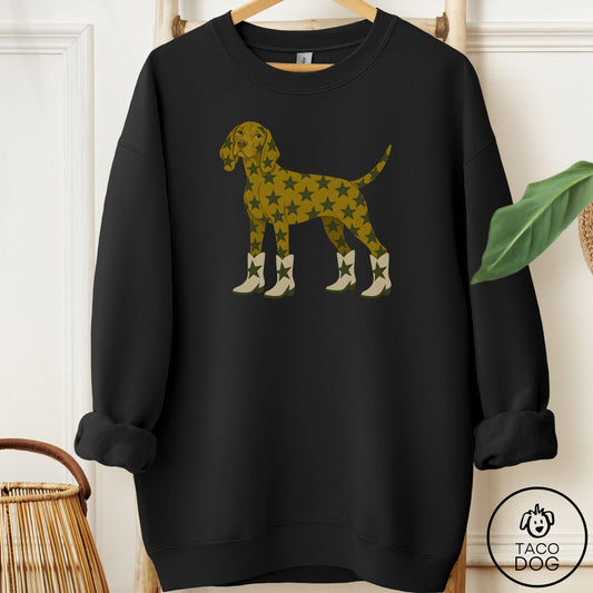 Vizsla My Stars Sweatshirt Black Taco-Dog