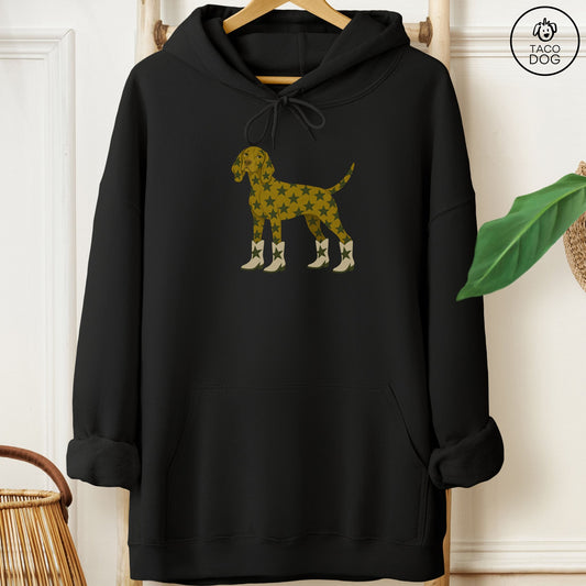 Vizsla My Stars Hoodie Black Taco-Dog