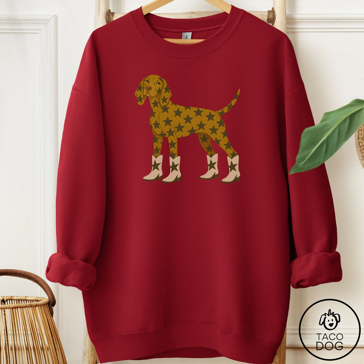 Vizsla My Stars Sweatshirt Garnet Taco-Dog