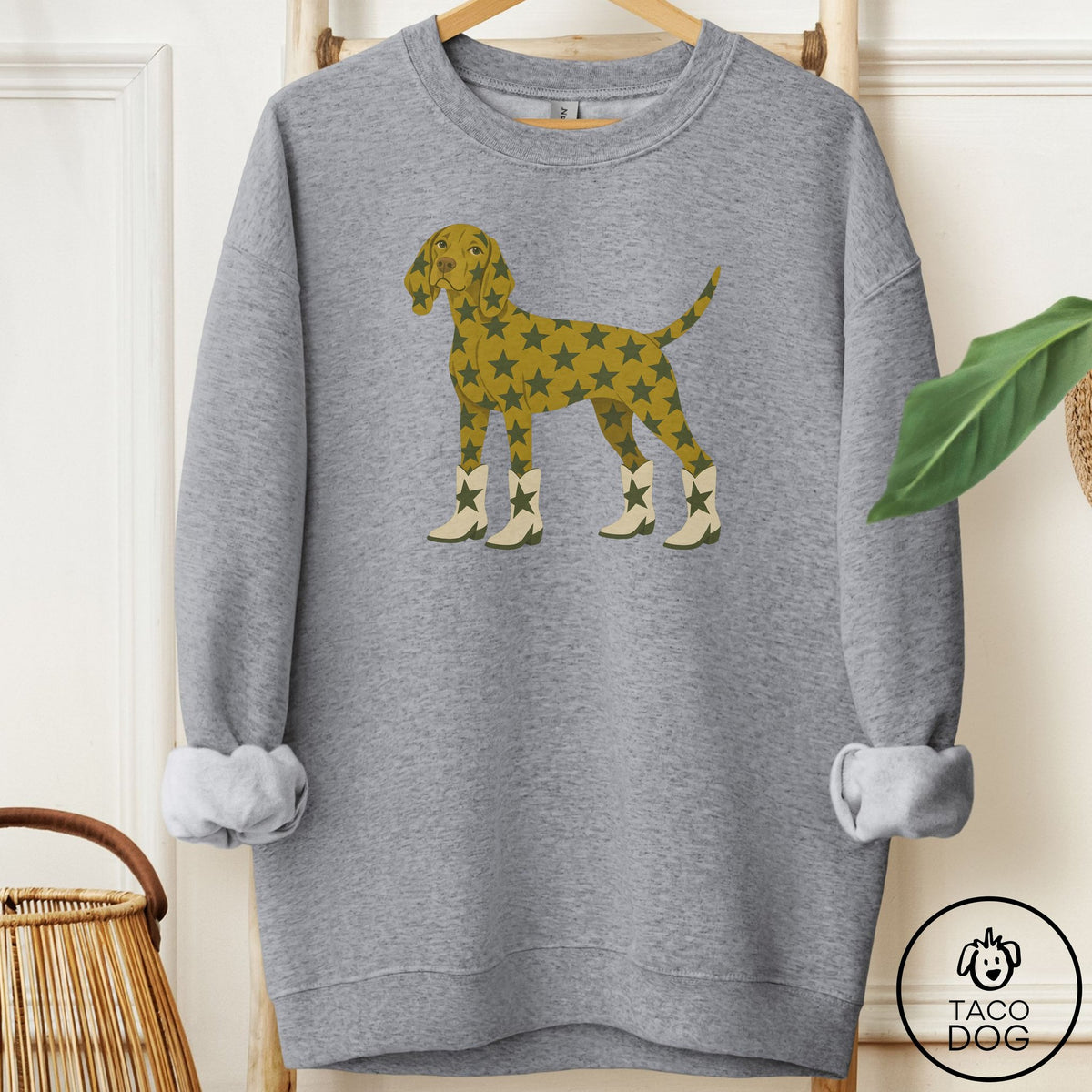 Vizsla My Stars Sweatshirt Graphite Heather Taco-Dog