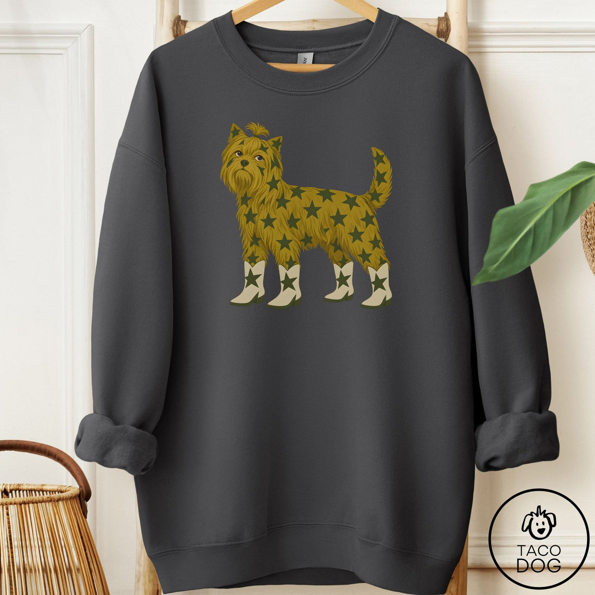 Yorkshire Terrier Yorkie My Stars Sweatshirt Charcoal Taco-Dog
