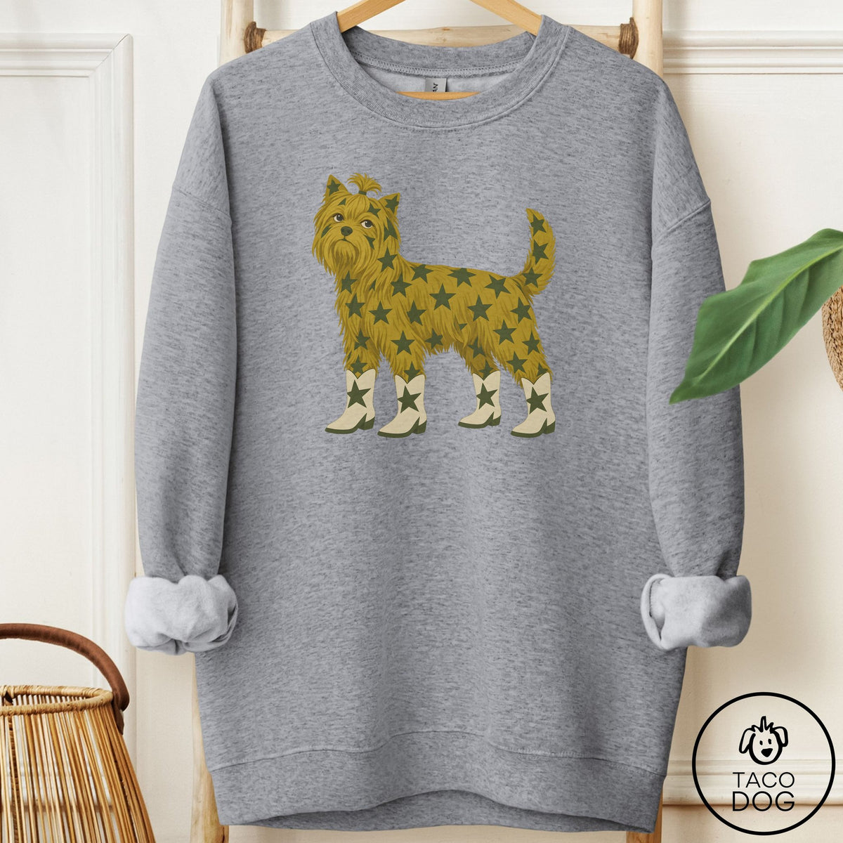 Yorkshire Terrier Yorkie My Stars Sweatshirt Graphite Heather Taco-Dog