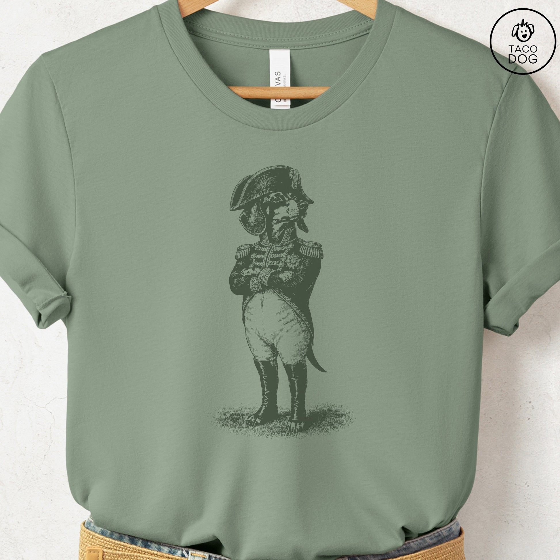 Dachshund Napoleon T-Shirt Sage S Taco-Dog