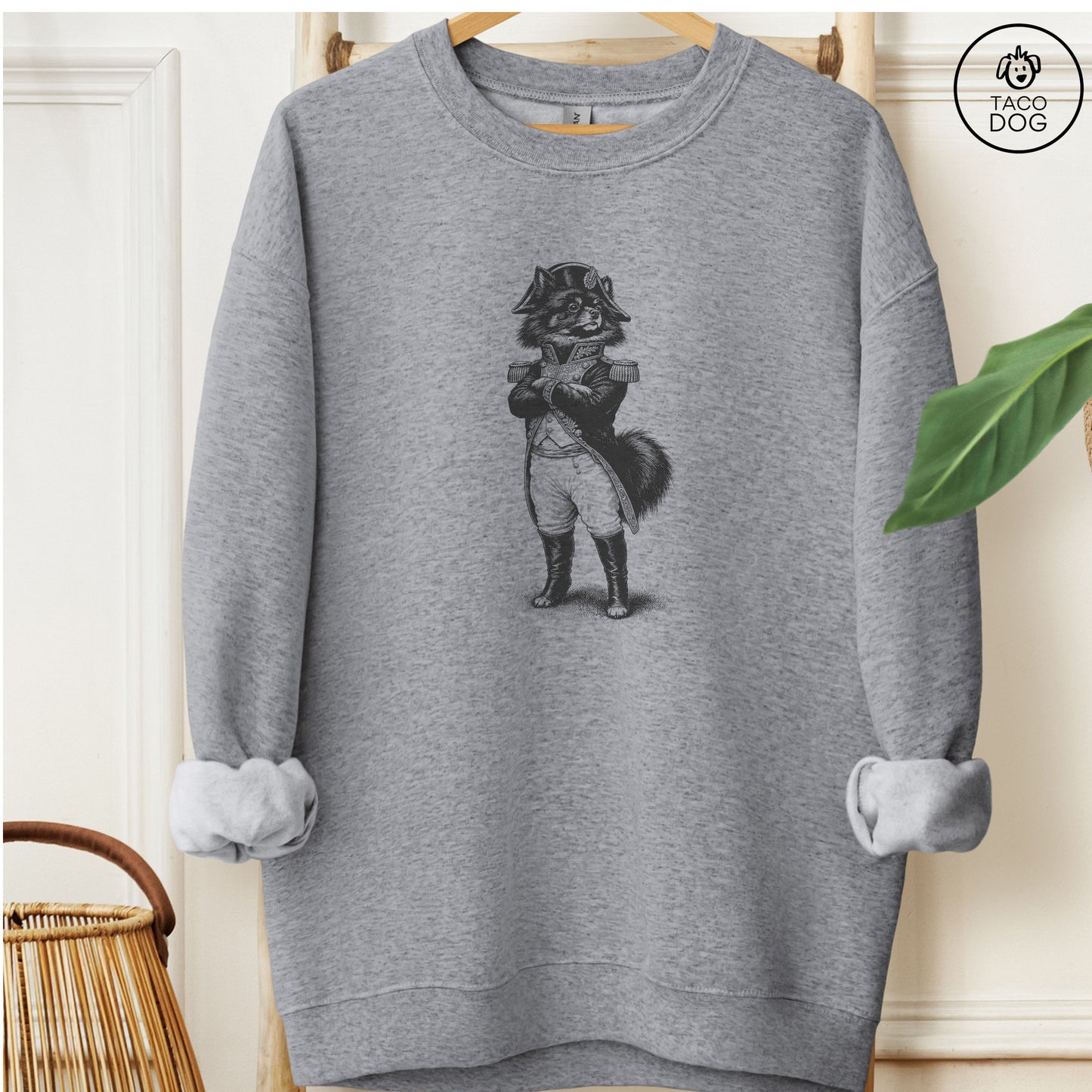 Pomeranian Napoleon Sweatshirt Graphite Heather M Taco-Dog