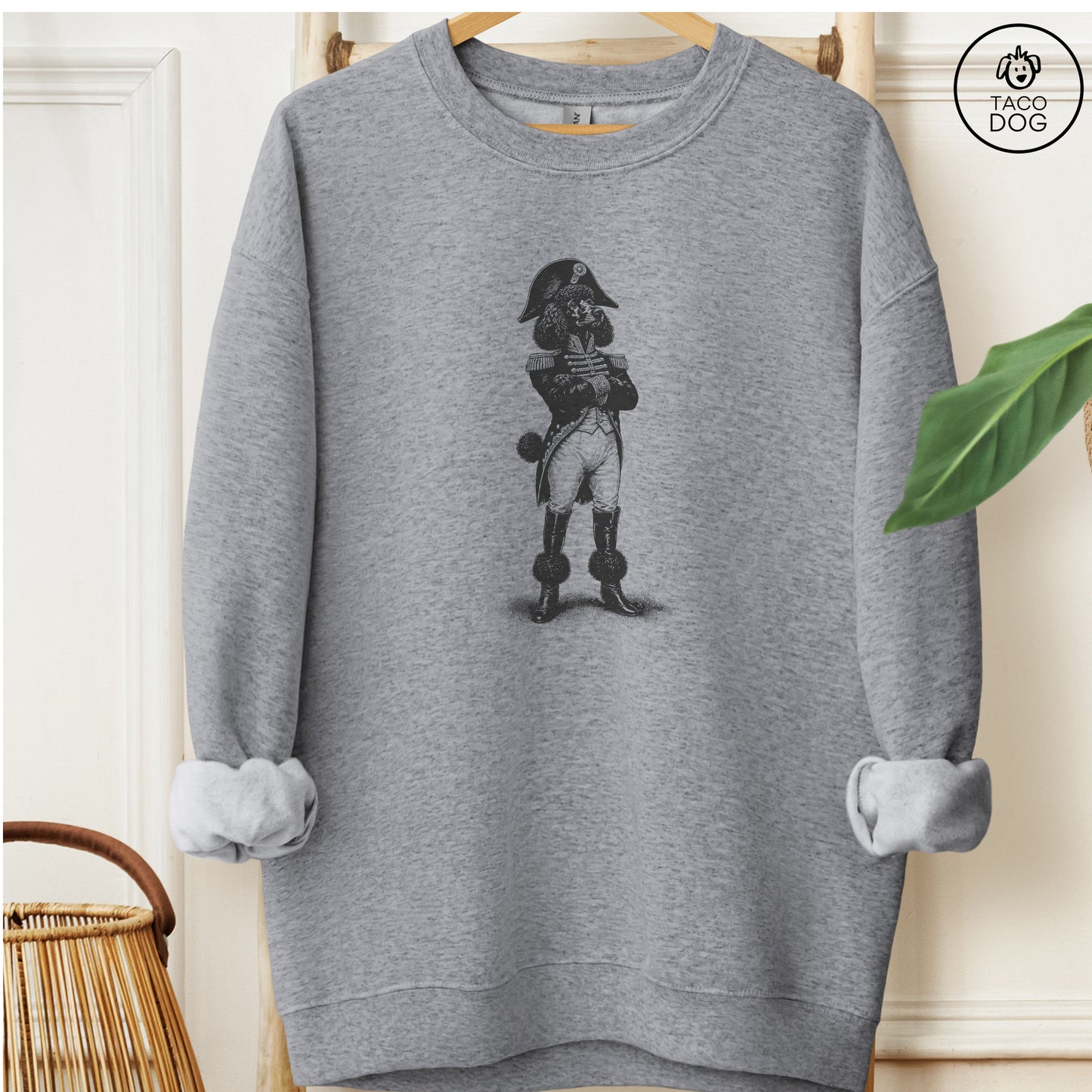 Poodle Napoleon Sweatshirt Graphite Heather M Taco-Dog