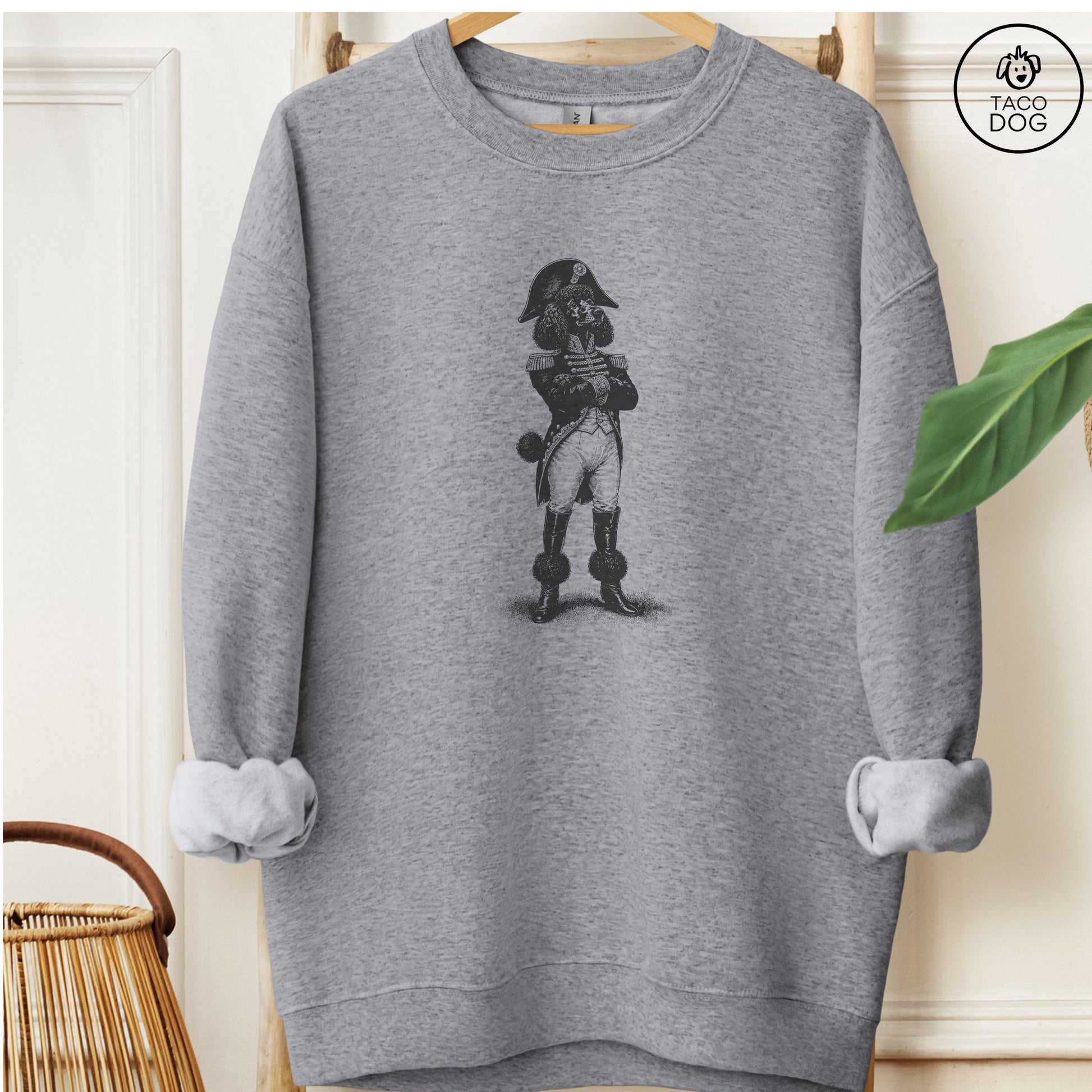 Poodle Napoleon Sweatshirt Graphite Heather M Taco-Dog