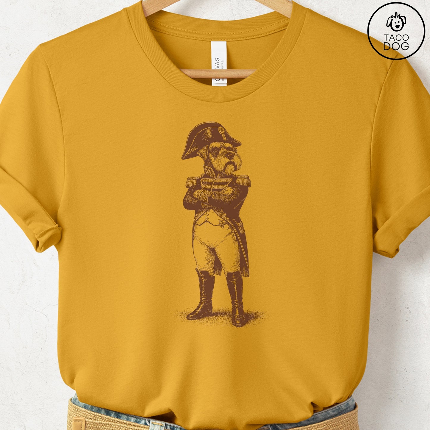 Schnauzer Napoleon T-Shirt Mustard S Taco-Dog