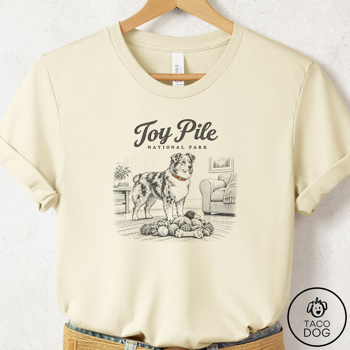 Australian Shepherd National Park T-Shirt Natural Taco-Dog