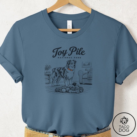 Australian Shepherd National Park T-Shirt Steel Blue Taco-Dog