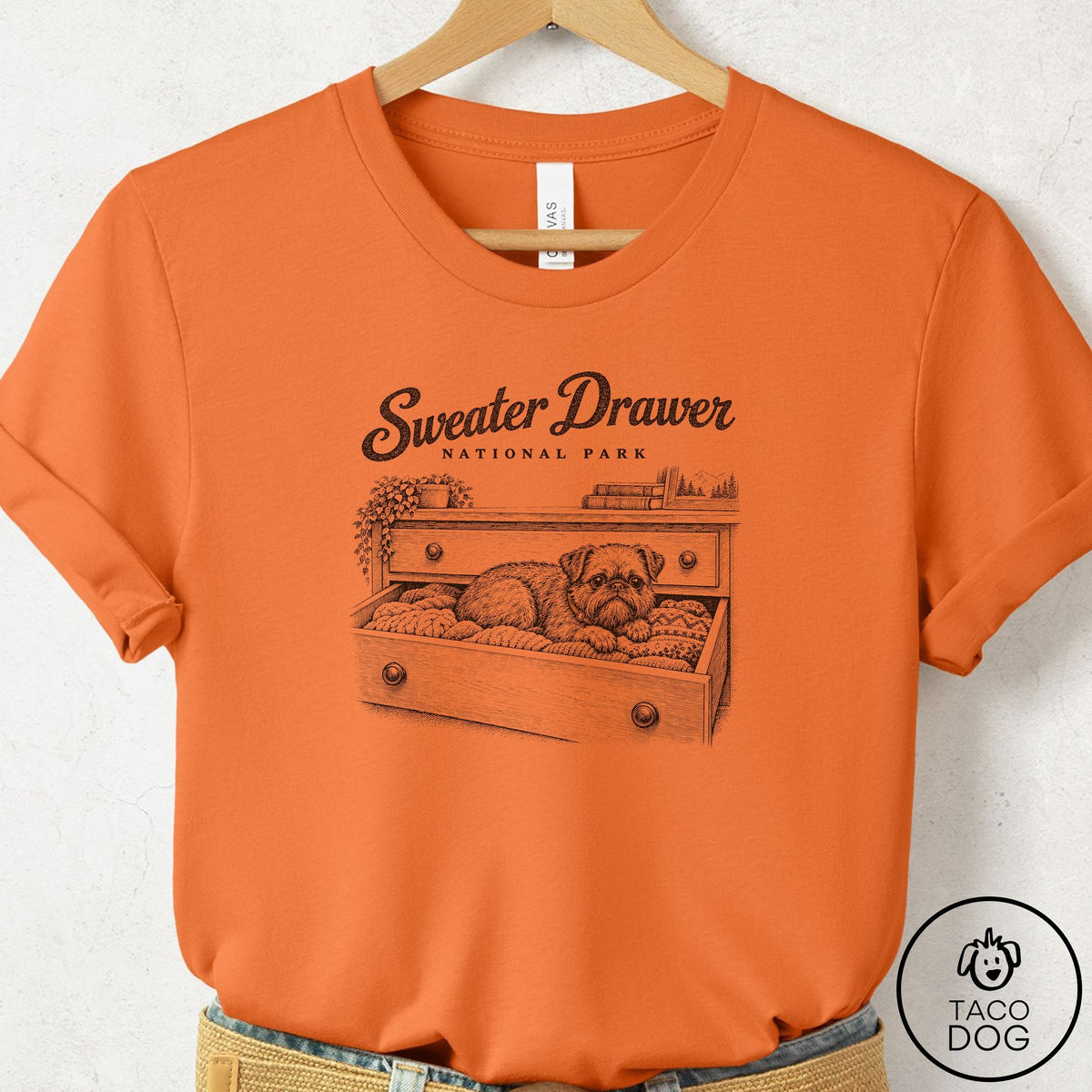 Brussels Griffon National Park T-Shirt, design close-up