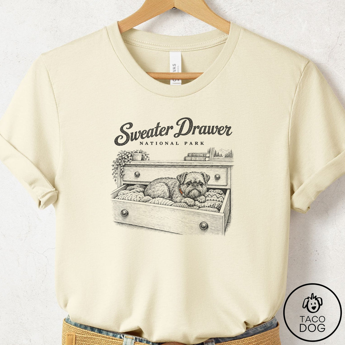 Brussels Griffon National Park T-Shirt Natural Taco-Dog