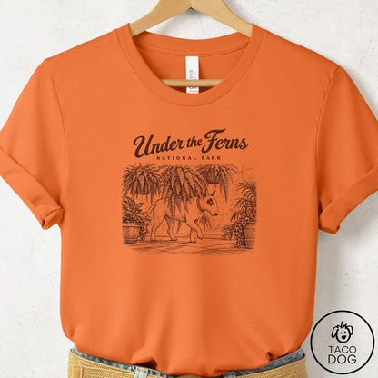Bull Terrier National Park T-Shirt Burnt Orange Taco-Dog