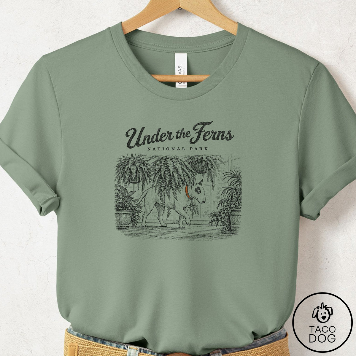 Bull Terrier National Park T-Shirt, design close-up