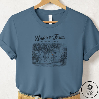Bull Terrier National Park T-Shirt Steel Blue Taco-Dog