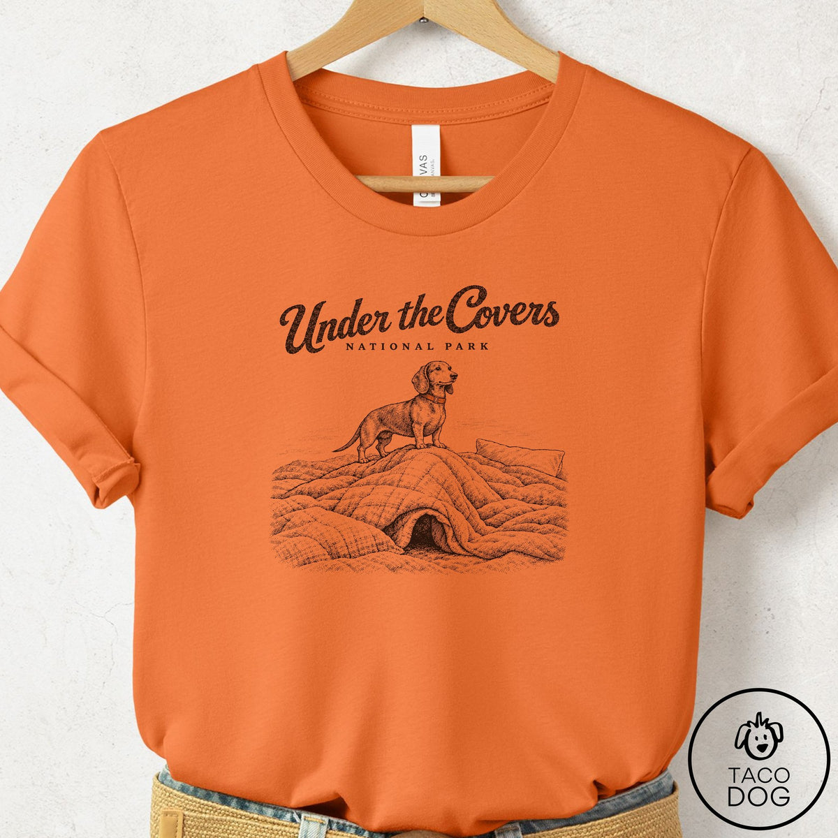 Dachshund National Park T-Shirt Burnt Orange Taco-Dog