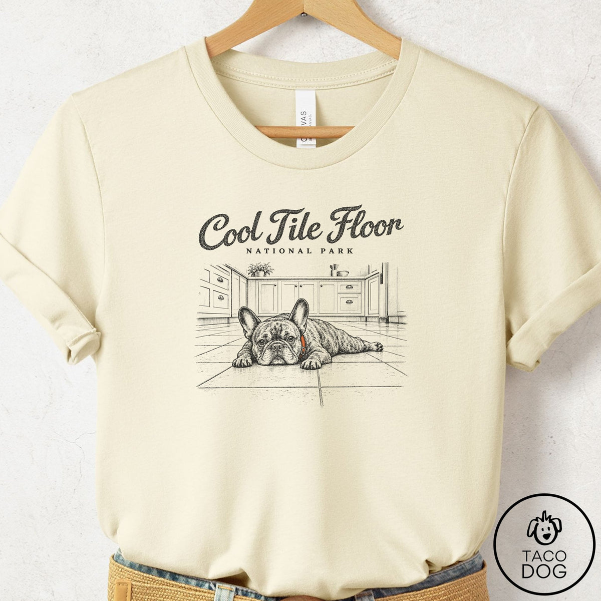 French Bulldog Frenchie National Park T-Shirt Natural Taco-Dog