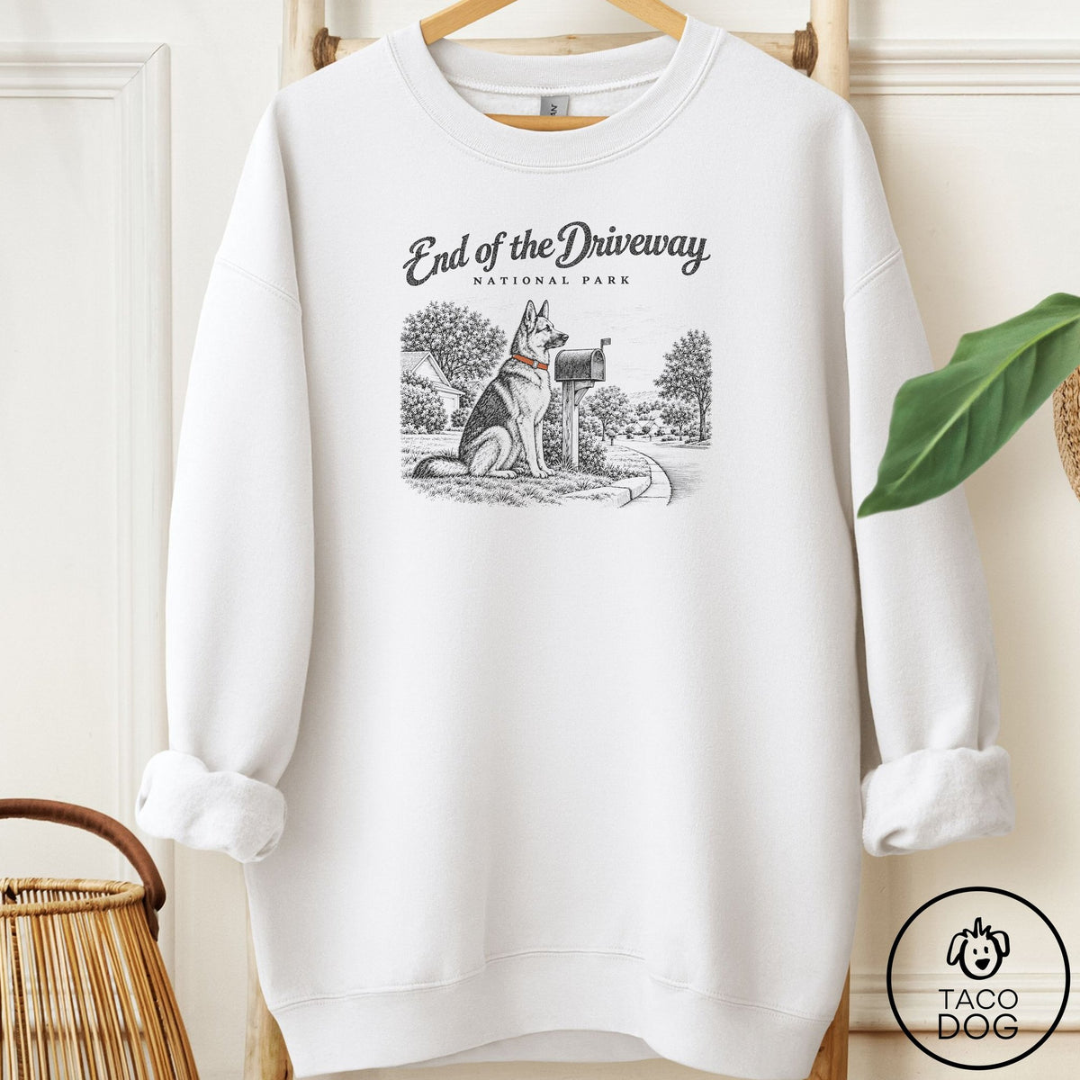 German Shepherd National Park Sweatshirt White Taco-Dog