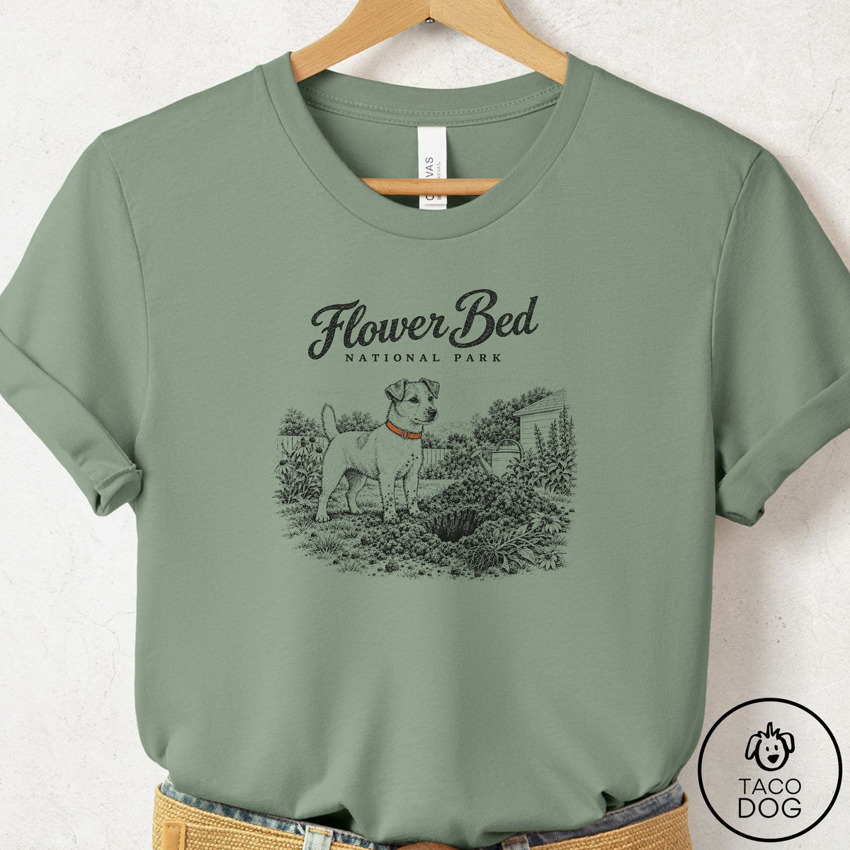 Jack Russell National Park T-Shirt Sage Taco-Dog