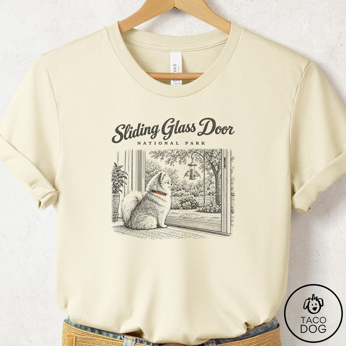 Pomeranian National Park T-Shirt Natural Taco-Dog