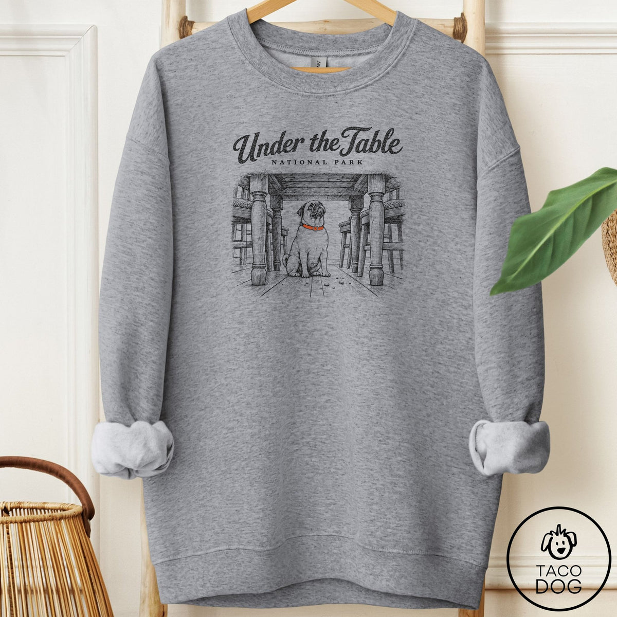 Pug National Park Sweatshirt Graphite Heather Taco-Dog