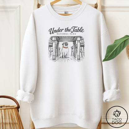 Pug National Park Sweatshirt White Taco-Dog