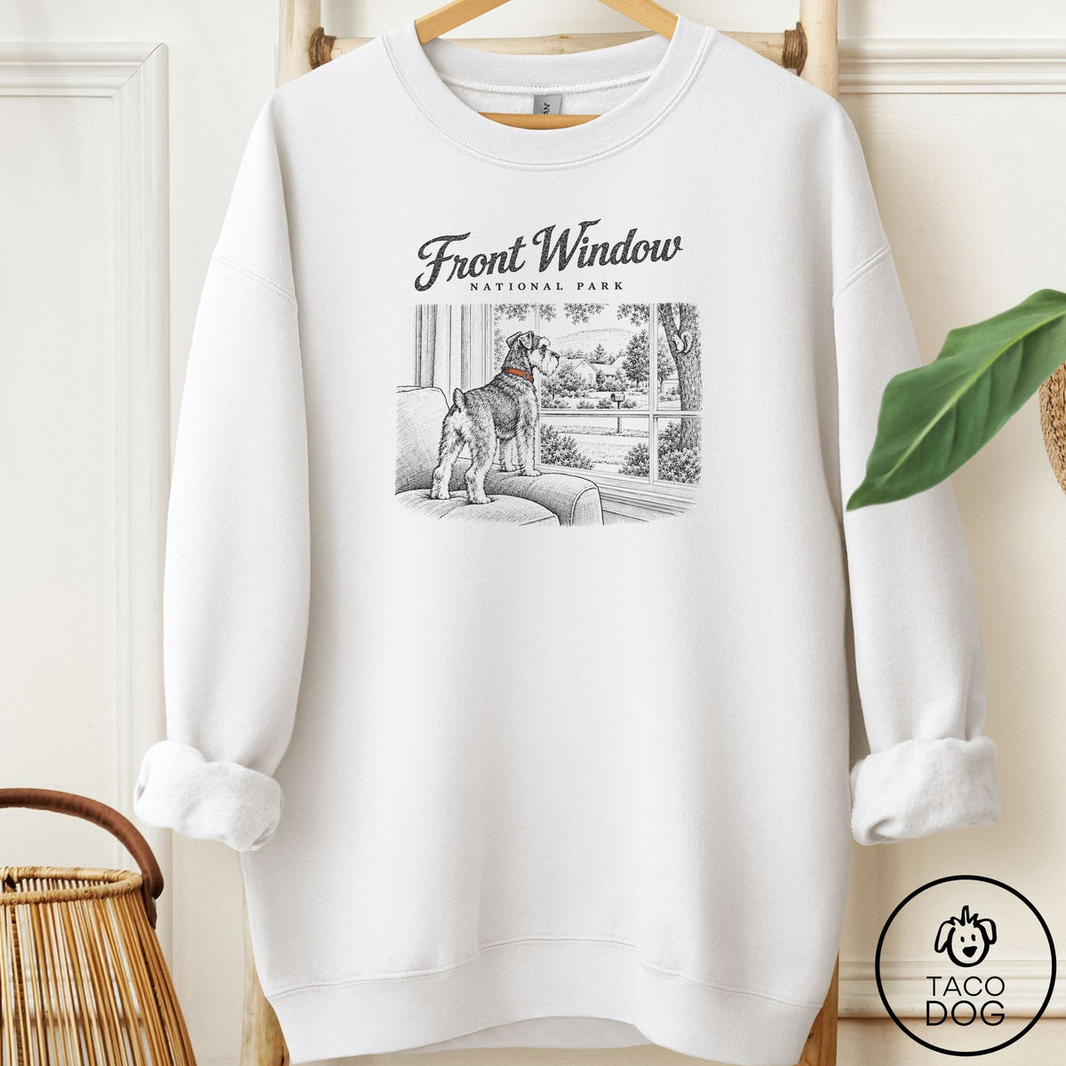 Schnauzer National Park Sweatshirt White Taco-Dog