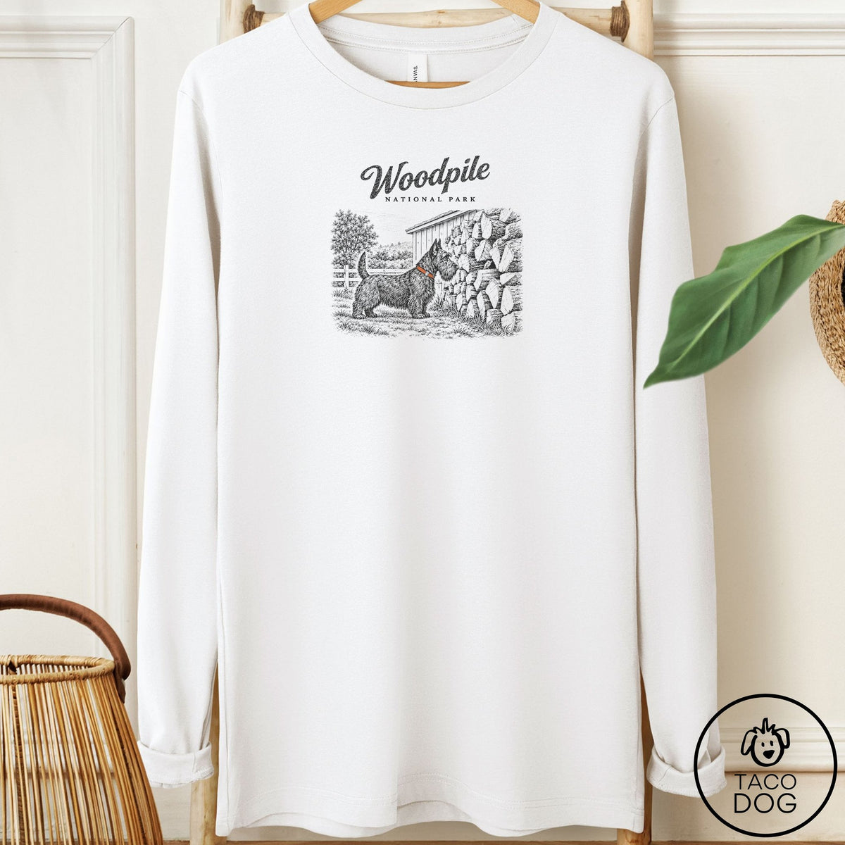Scottie National Park Long Sleeve Tee White Taco-Dog