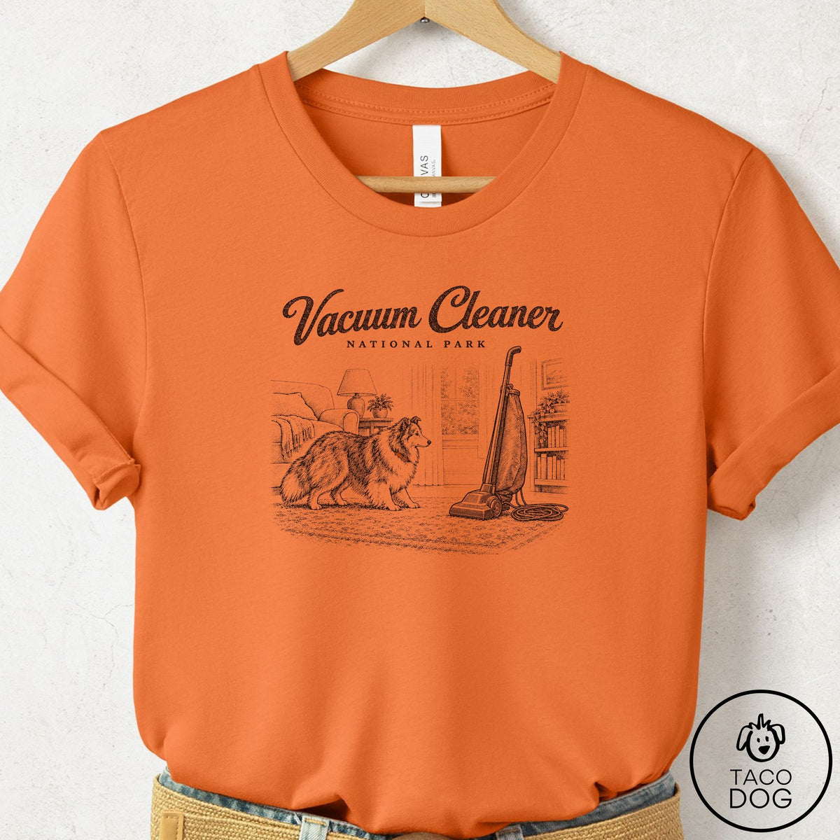 Shetland Sheepdog National Park T-Shirt Burnt Orange Taco-Dog