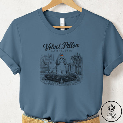 Shih Tzu National Park T-Shirt Steel Blue Taco-Dog