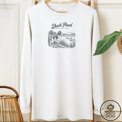 Springer Spaniel National Park Long Sleeve Tee White Taco-Dog