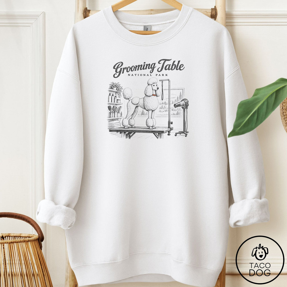 Poodle National Park Sweatshirt White Taco-Dog