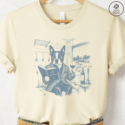 Boston Terrier Night Train T-Shirt Natural Taco-Dog