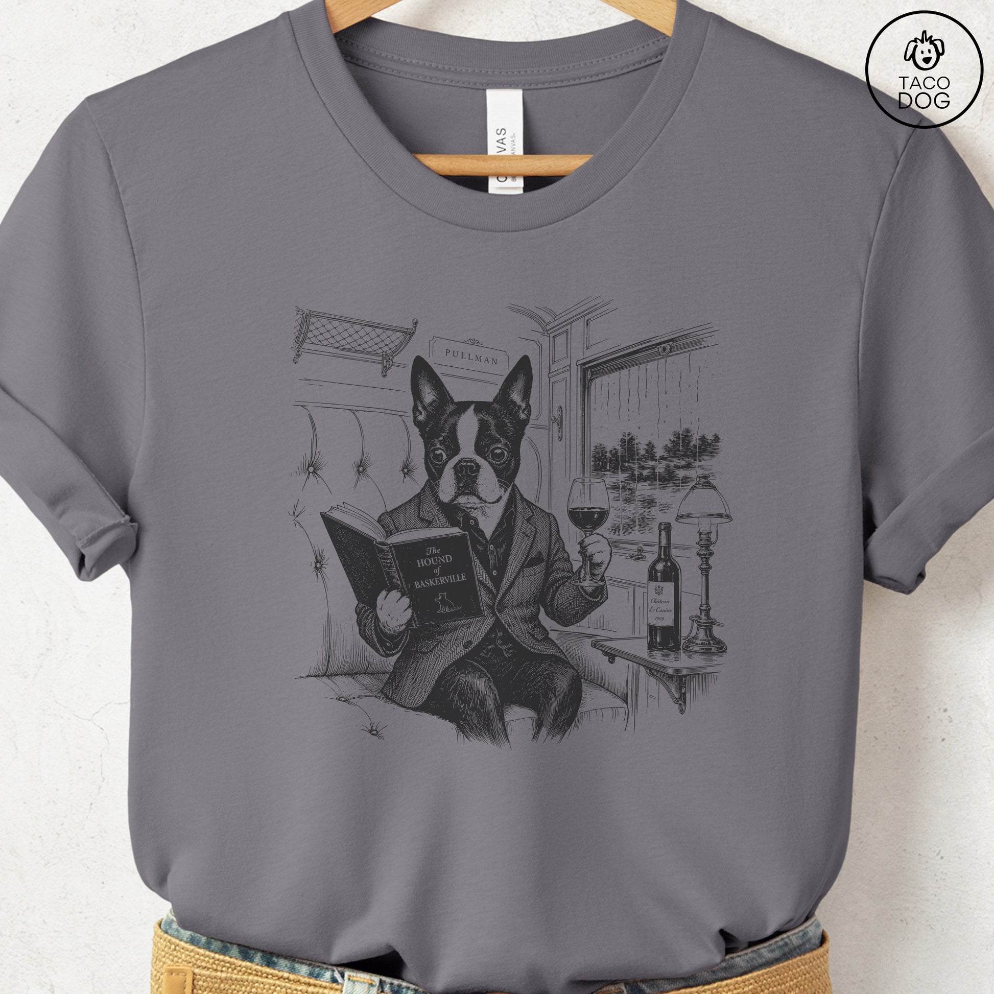 Boston Terrier Night Train T-Shirt Storm Taco-Dog