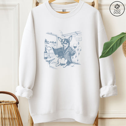 Chihuahua Night Train Sweatshirt White Taco-Dog