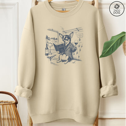 Chihuahua Night Train Sweatshirt Sand Taco-Dog
