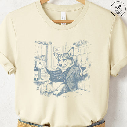 Corgi Night Train T-Shirt Natural Taco-Dog