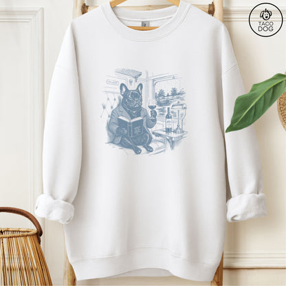 French Bulldog Frenchie Night Train Sweatshirt White Taco-Dog