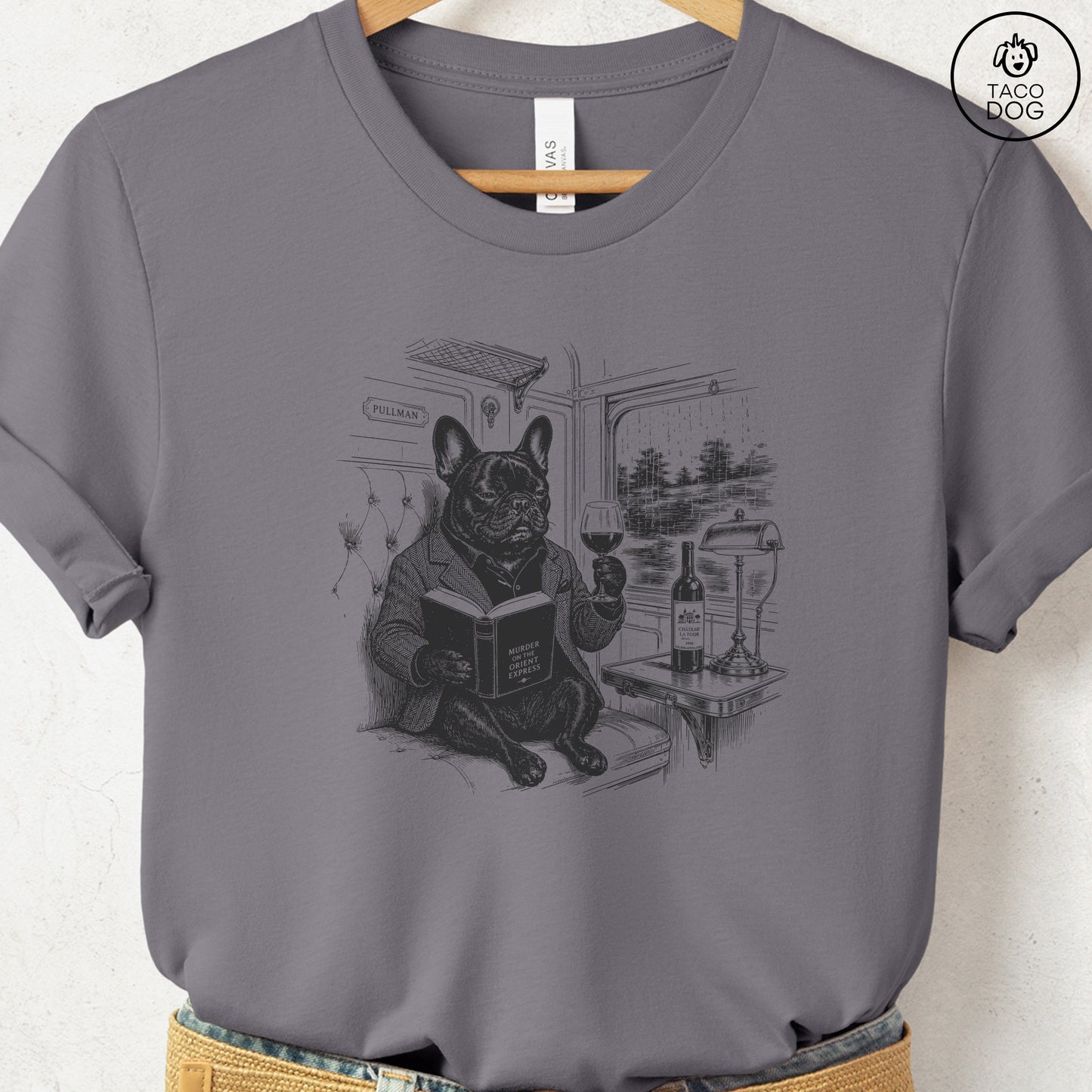 French Bulldog Frenchie Night Train T-Shirt Storm Taco-Dog