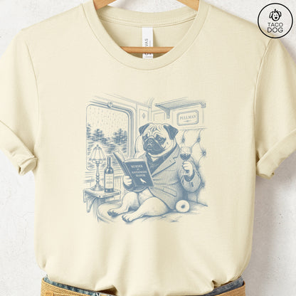 Pug Night Train T-Shirt Natural Taco-Dog