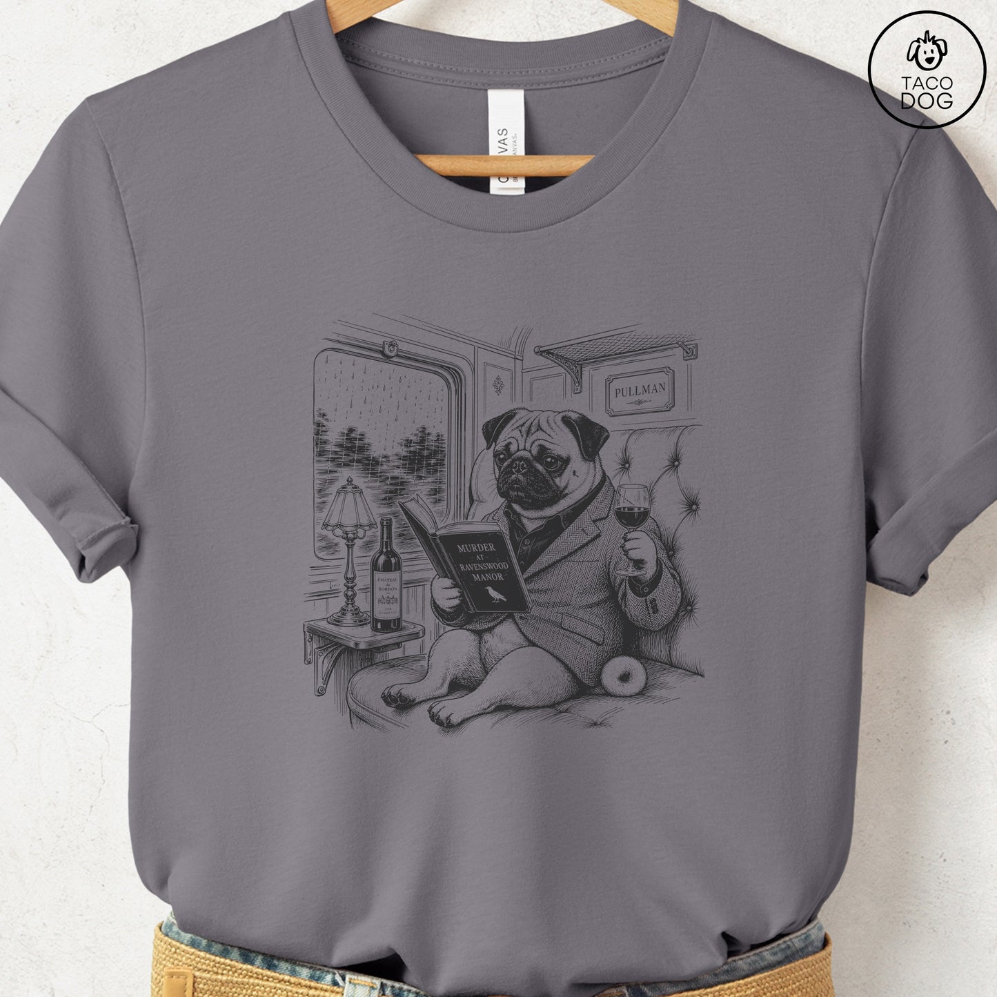 Pug Night Train T-Shirt Storm Taco-Dog