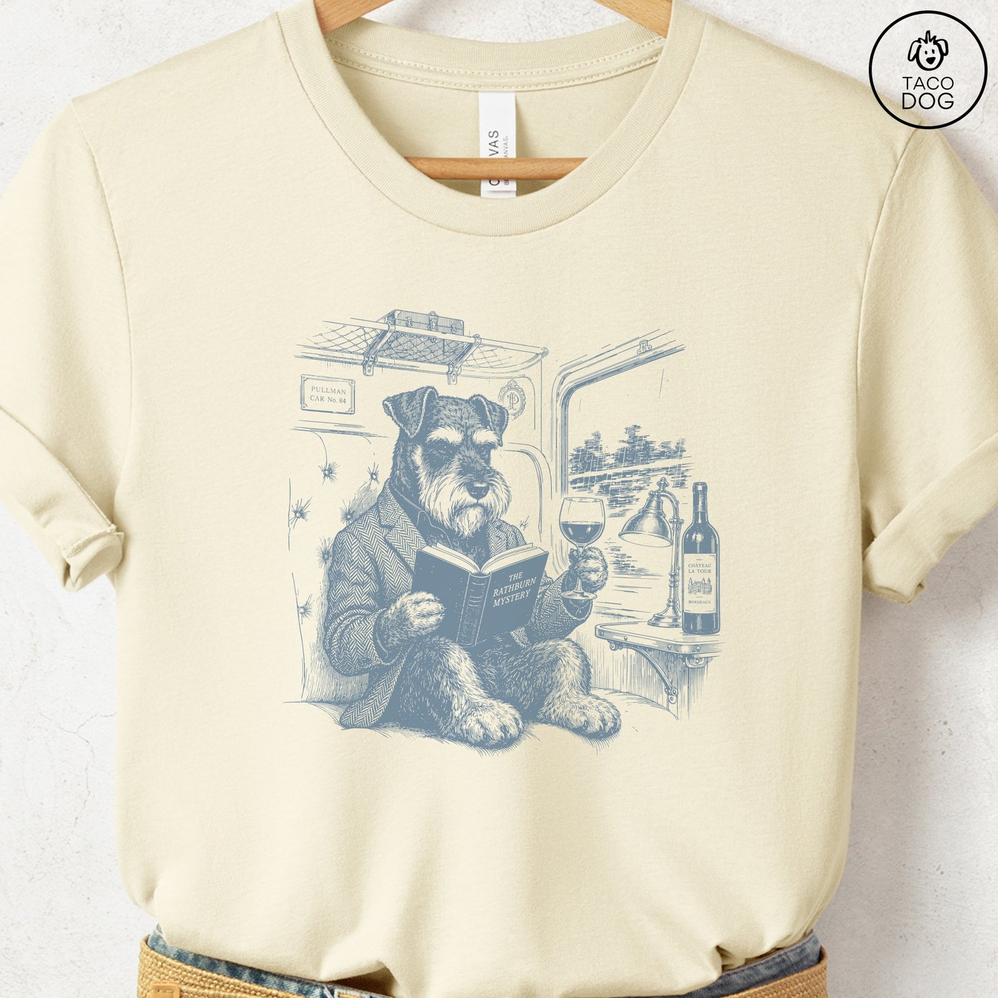 Schnauzer Night Train T-Shirt Natural Taco-Dog